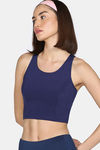 Zelocity Medium Impact Longline Padded Sports Bra - Twilight Blue — thumbnail 3